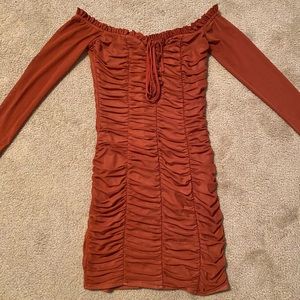 Tiger Mist Rust Mesh Dress